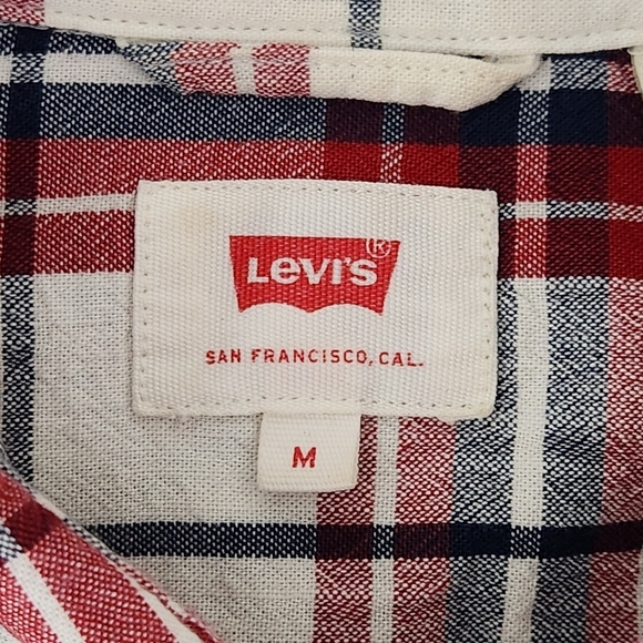 LEVI'S Barstow Western red check snap shirt M cowboy classic fit vintage vibe - Picture 7 of 15
